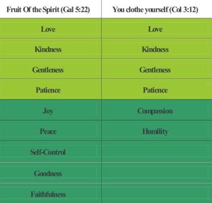 Clothe yourself with the fruit of the Holy Spirit!
